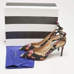Aquazzura Multicolor Floral Print Fabric Bow Tie Pumps Size 39