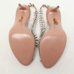 Aquazzura Transparent/Beige Leather and PVC Temptation Pumps Size 37.5