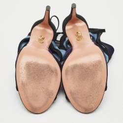 Aquazzura Multicolor Suede Vika Sandals Size 38.5