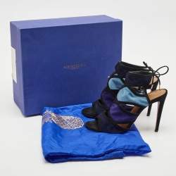 Aquazzura Multicolor Suede Vika Sandals Size 38.5