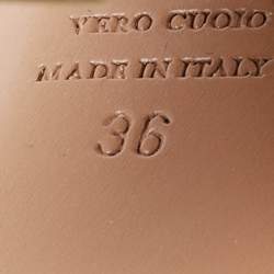 Pre Owned Aquazzura Gold Python Effect Leather Platform Ankle Strap Sandals Size 36