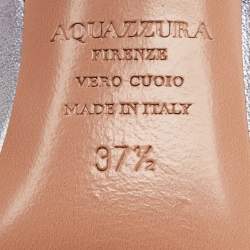 Pre Owned Aquazzura Two Tone Leather Bow Tie Pumps Size 37.5