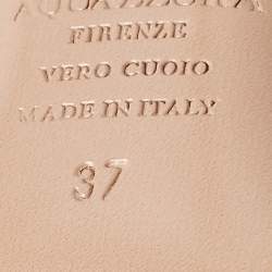 Pre Owned Aquazzura Beige Leather and PVC Temptation Slingback Sandals Size 37