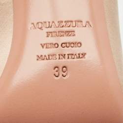 Pre Owned Aquazzura Beige Satin Forever Marilyn Cut Out Tassel Detail Pumps Size 39