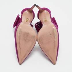 Pre Owned Aquazzura Purple Suede Casablanca Ankle Cuff Pumps Size 40