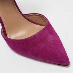 Pre Owned Aquazzura Purple Suede Casablanca Ankle Cuff Pumps Size 40