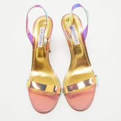 Aquazzura Multicolor PVC So Nude Slingback Sandals Size 41         