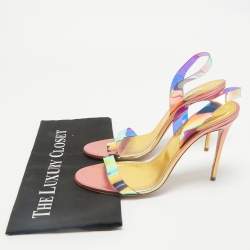 Aquazzura Multicolor PVC So Nude Slingback Sandals Size 41         