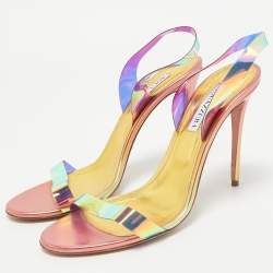 Aquazzura Multicolor PVC So Nude Slingback Sandals Size 41         