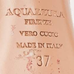 Aquazzura Pink Suede Disco Ankle Wrap Sandals Size 37
