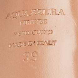 Pre Owned Aquazzura Beige Leather Amazon Sandals Size 39