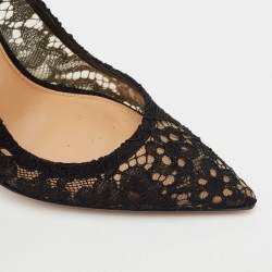 Aquazzura Black Lace Bow Tie Pumps Size 40