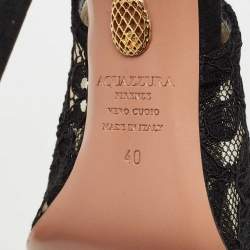 Aquazzura Black Lace Bow Tie Pumps Size 40