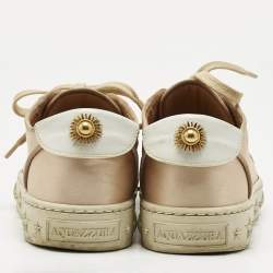 Aquazzura Blush Pink Satin L.A Low Top Sneakers Size 36