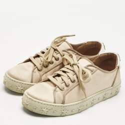 Aquazzura Blush Pink Satin L.A Low Top Sneakers Size 36