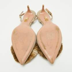 Pre Owned Aquazzura Light Grey Velvet Power Puff Slingback Pumps Size 40