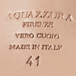 Pre Owned Aquazzura Pink Velvet Mira Embellished  Platform Ankle Strap Sandals Size 41