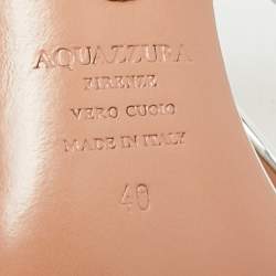 Pre Owned Aquazzura Silver PVC So Nude Slingback Sandals Size 40