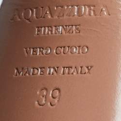 Pre Owned Aquazzura Beige Suede Platform Ankle Strap Sandals Size 39