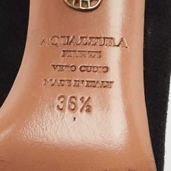 Pre Owned Aquazzura Black Suede Disco Booties Size 36.5