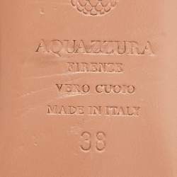 Pre Owned Aquazzura Black Mesh Crystal Embellished Marahani Slingback Flats Size 38