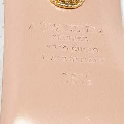 Pre Owned Aquazzura Silver PVC and Leather Temptation Peep Toe Pumps Size 38.5