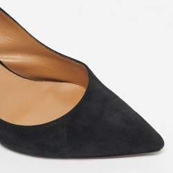 Pre Owned Aquazzura Black Suede Bow Tie Pumps Size 38