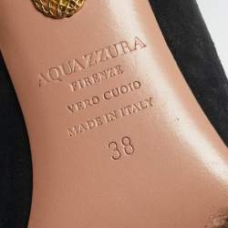 Pre Owned Aquazzura Black Suede Bow Tie Pumps Size 38