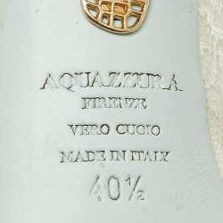 Pre Owned Aquazzura White Lace and Satin Sexy Thing Bridal Cut Out  Ankle Wrap Sandals Size 40.5