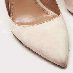 Pre Owned Aquazzura Pink Satin Forever Marilyn Pumps Size 39.5
