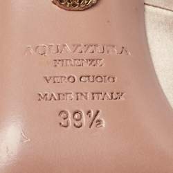 Pre Owned Aquazzura Pink Satin Forever Marilyn Pumps Size 39.5
