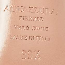 Pre Owned Aquazzura Silver/Transperent Leather and PVC Temptation Peep Toe Pumps Size 39.5