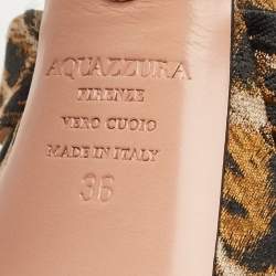 Pre Owned Aquazzura Multicolor Jacquard Baba Plateau Ankle Strap Sandals Size 36