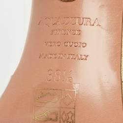 Pre Owned Aquazzura Transparent PVC Crystal Embellished Gatsby Slingback Pumps Size 38.5