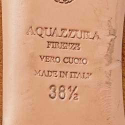 Pre Owned Aquazzura Brown Suede Ankle Wrap Ballet Flats Size 38.5