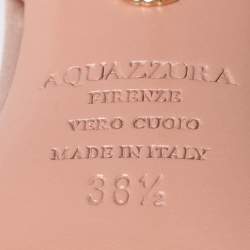 Pre Owned Aquazzura Nude Pink Satin Crystal Embellished Concorde D'orsay Pumps Size 38.5