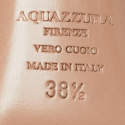 Pre Owned Aquazzura Black Suede Zani Peep Toe Ankle Pumps Size 38.5