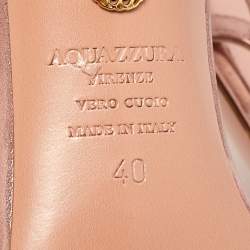 Pre Owned Aquazzura Metallic Leather So nude Ankle Strap Sandals Size 40