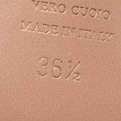 Pre Owned Aquazzura Pink Leather Disco Dancer Slide Sandals Size 36.5