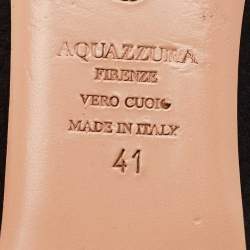 Pre Owned Aquazzura Black Suede Sunshine Ankle Tie Flats Size 41