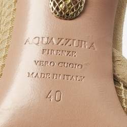 Pre Owned Aquazzura Beige Mesh and Net Kaz D'orsay Pumps Size 40