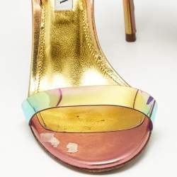 Pre Owned Aquazzura Multicolor/Iridescent  PVC So Nude Slide Sandals Size 36