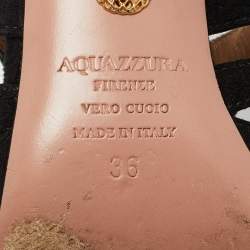 Pre Owned Aquazzura Black Suede Belgravia Mules Size 36