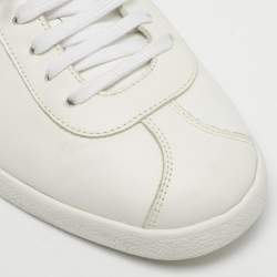 Pre Owned Aquazzura White Leather The A Lace Up Low Top Sneaker Size 40