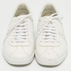 Pre Owned Aquazzura White Leather The A Lace Up Low Top Sneaker Size 40