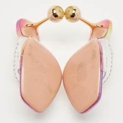 Pre Owned Aquazzura Pink PVC Embellished Secrets Slide Sandals Size 39