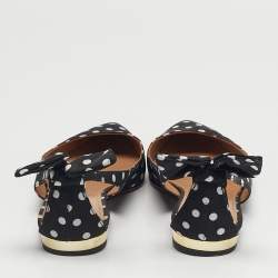 Pre Owned Aquazzura Black Fabric Deneuve Ballet Flats Size 36