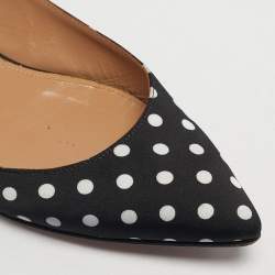 Pre Owned Aquazzura Black Fabric Deneuve Ballet Flats Size 36