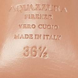 مملوكة مسبقًا Aquazzura Beige Leather Whisper Ankle Wrap Sandals Size 36.5