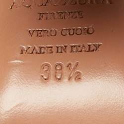 Pre Owned Aquazzura Beige Suede Alix Ankle Strap Pumps Size 38.5